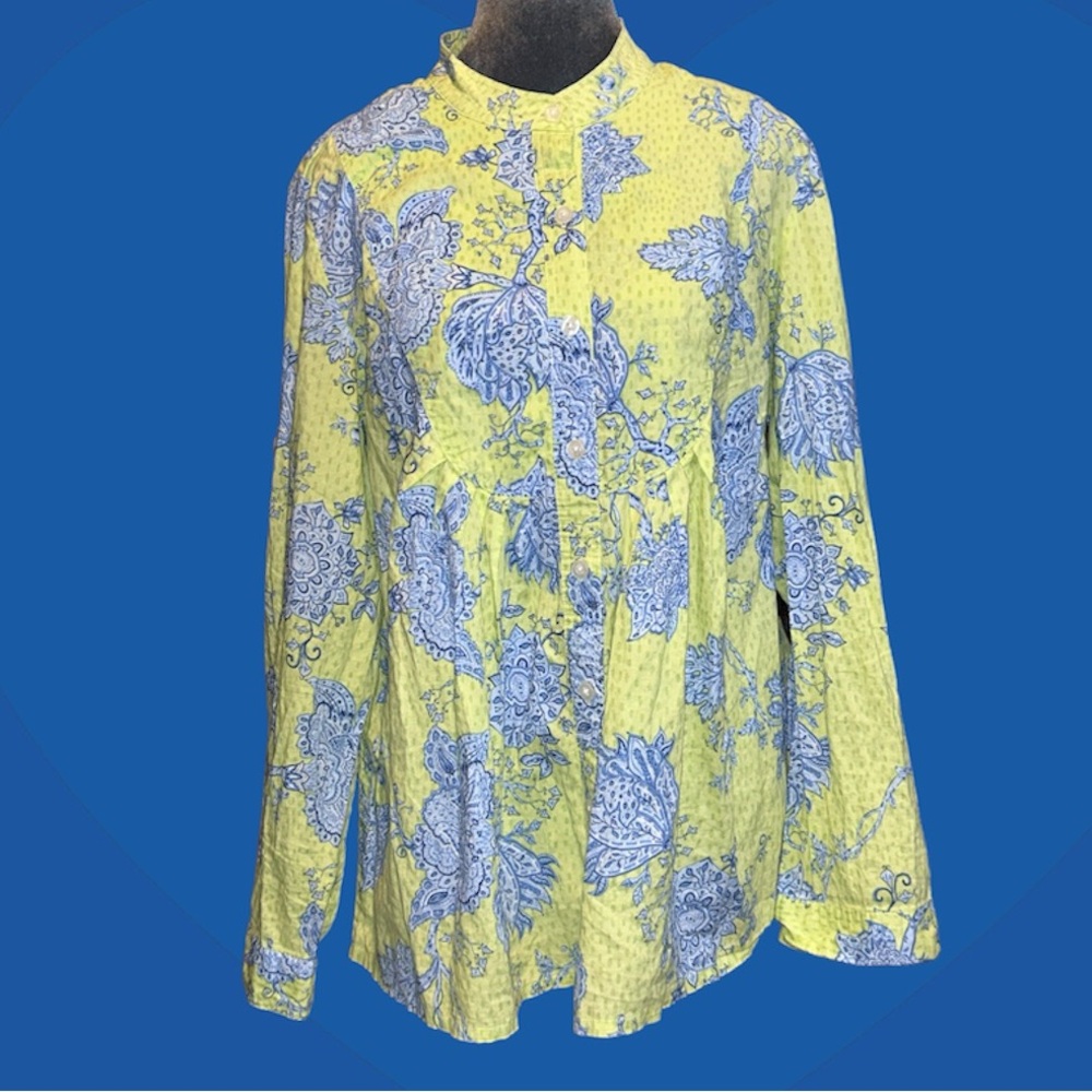 Lilly & Van comfortable cotton long sleeve or button up sleeve Jacobean print